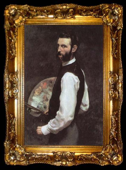 framed  Frederic Bazille Self-Portrait with Palette, ta009-2